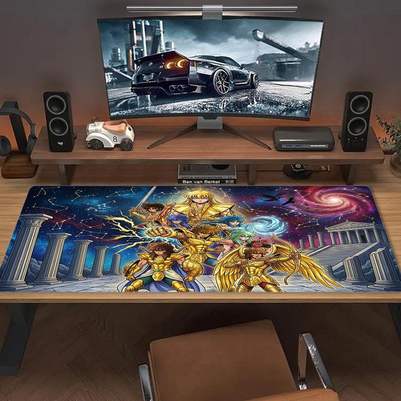 Saint Seiya Color Mouse Pad Large Gaming Table Cushion Non-slip Laptop Tablet Big Mousepad XXL Mat Mini PC Playmat With Lock edge