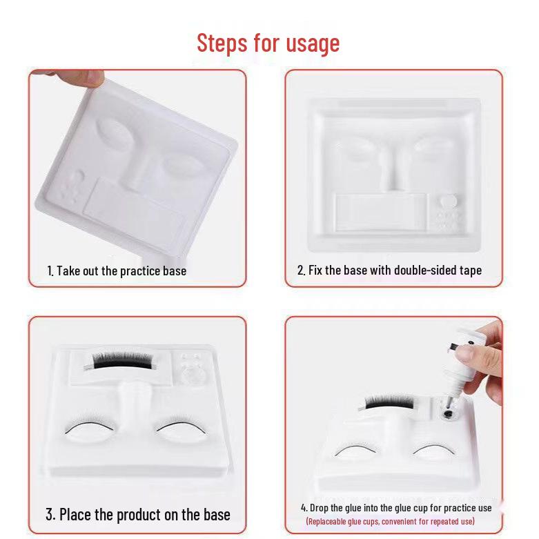 Newbie Eyelash Extension Practice Tray with Head Model