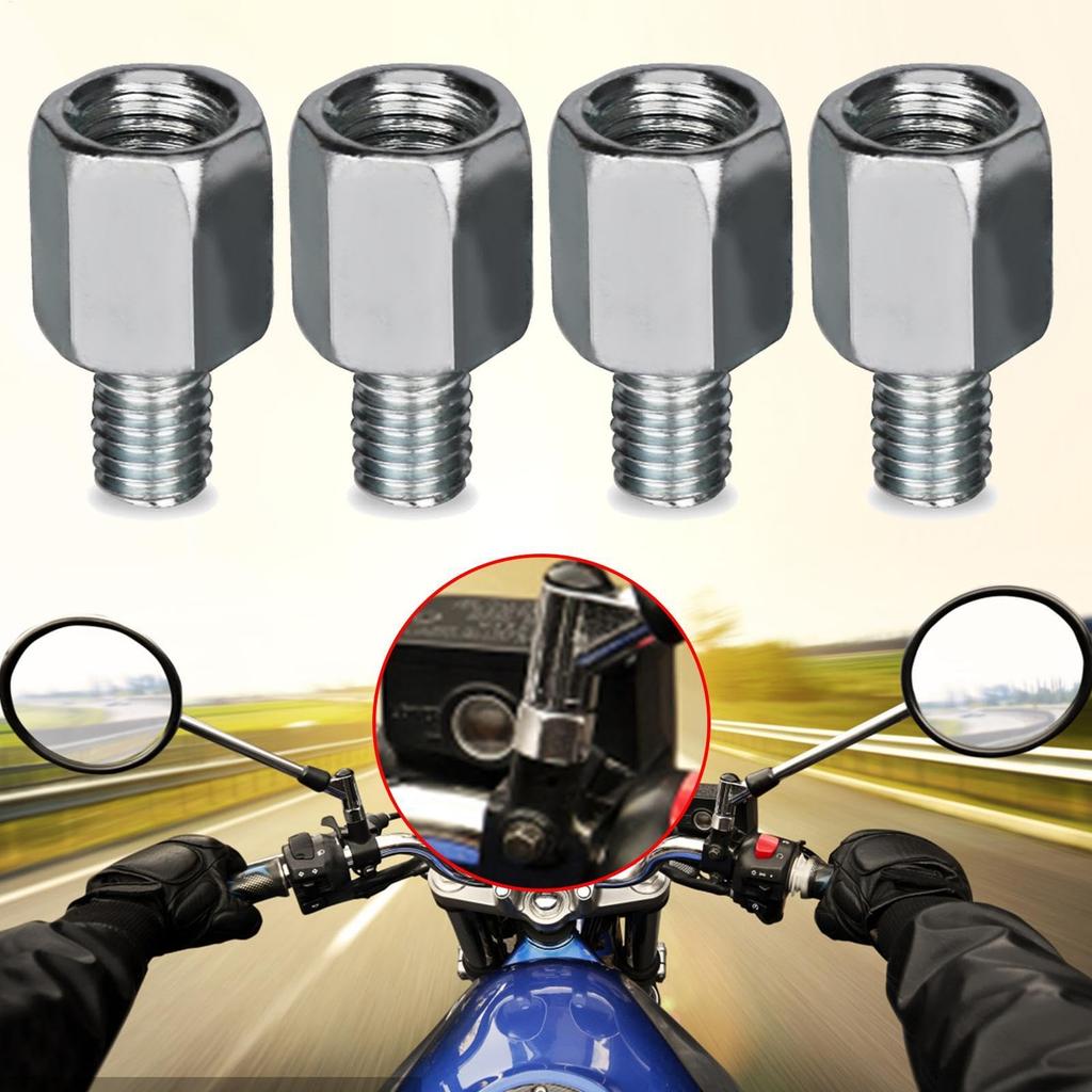 Motorcycle Mirror Adapter 4pcs Screw Conversion Adapter for M8/M10 Motorcycle Mirror Height Adjustable High