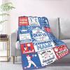 Blue Barball Customize Your Name Blanket Used For Chair Office Sofa Bed Camping Soft And Warm Giving Friends And Relatives Birthday Gifts Graduation