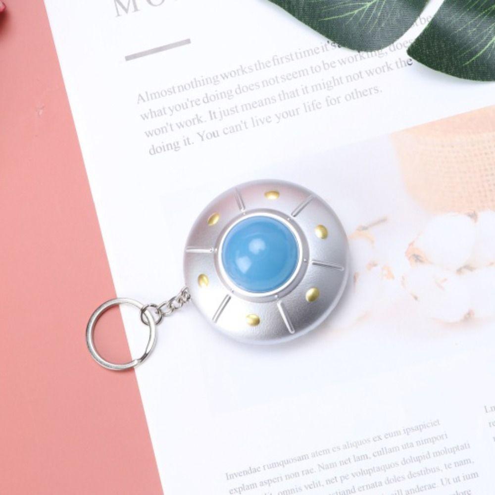 LED Light Flying Disc Keychain Pendant Spaceship Model Keyring Kids Toy UFO Keyring  Small Toy
