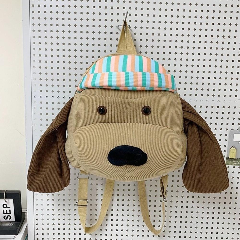 Fluffy Dog Plush Doll Knapsack Stuffed Students School Bag Cartoon Plush Backpack Birthday Gift