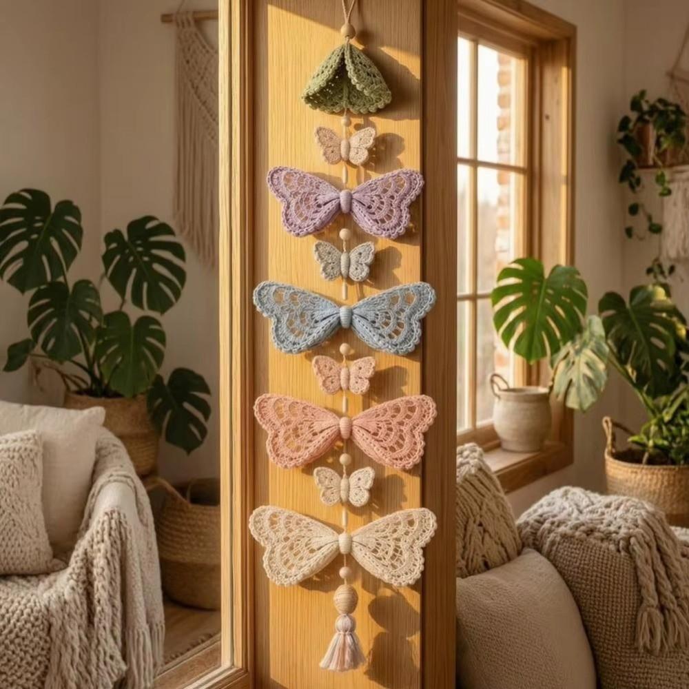 Yarn Craft Butterfly Cascade Crochet Kit Immersive Crafting Crochet Wall Hanging Kit Window Decor