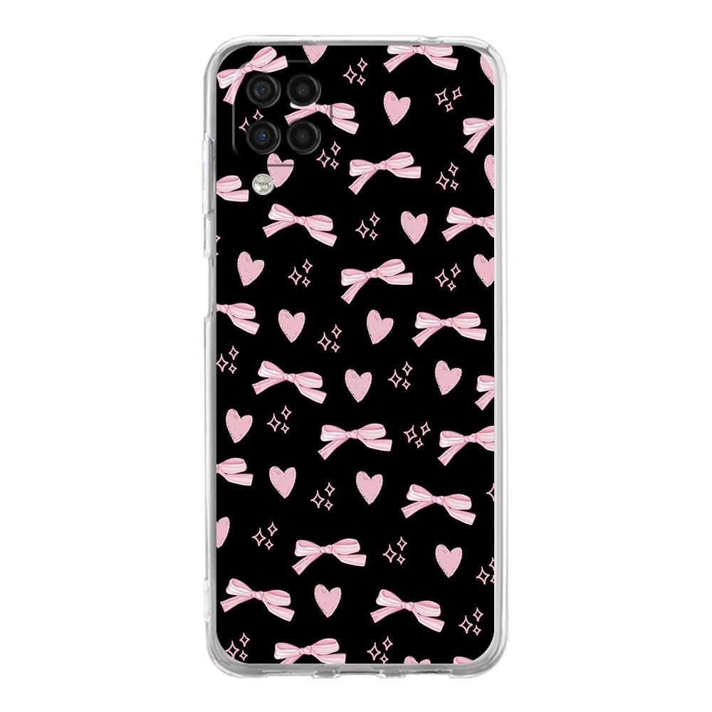 Чехол для телефона Samsung Galaxy A13 A33 A35 A55 A73 A53 A23 A51 A71 A21S A31 A41 A05s A03S A15 A25 5G Cover Милый Розовый Сердечко Бантик