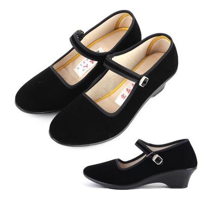 Настоящие люди старые пекинские тканевые туфли на высоком каблуке: Женская обувь для отелей, супермаркетов и танцев