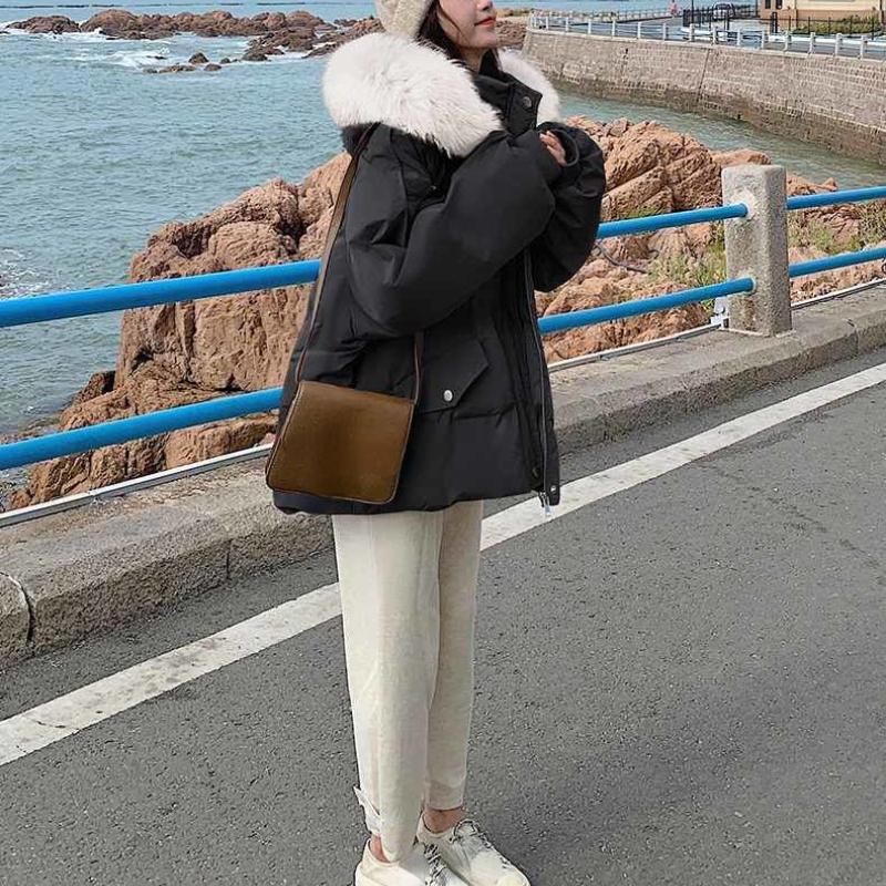 Зимние куртки для женской одежды, новинка 2023 года, корейская мода, пуховые пальто, свободный топ с длинными рукавами и капюшоном, повседневные однотонные парки