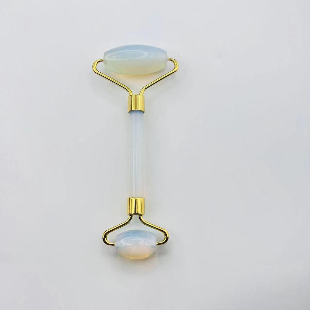 Массажер для лица из розового кварца с двойной головкой