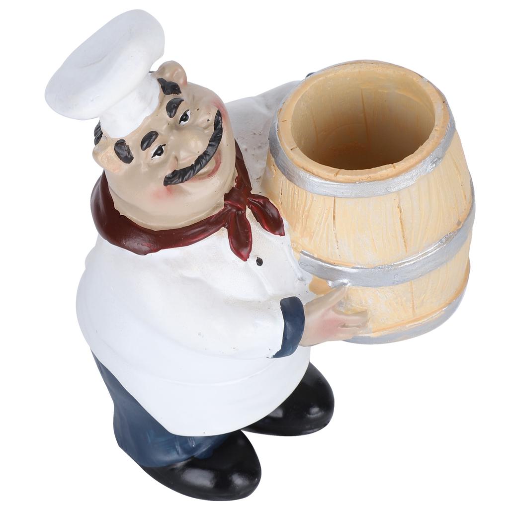 Resin Chef Statue Toothpick Holder Nordic Figurine Restaurant Tabletop Decoration Craft