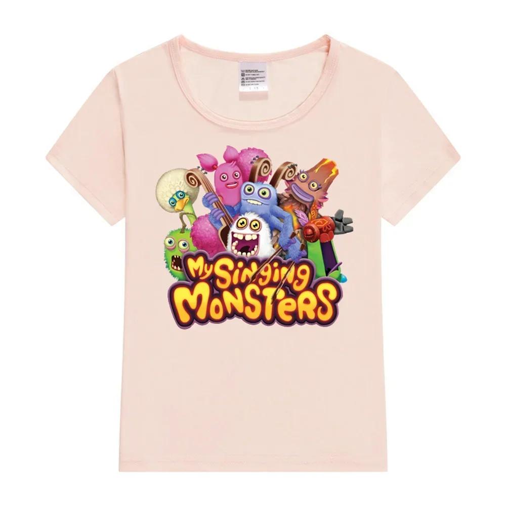 My Singing Monsters Летняя Аниме Футболка Детская Одежда Детские Футболки Повседневные С Коротким Рукавом 100% Хлопок Топы Y2k Одежда для Мальчиков и Девочек