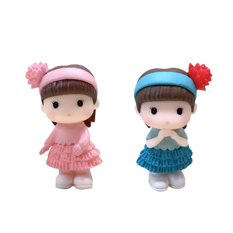 ПВХ мультфильм пухлая принцесса персонаж кукла брелок кулон - юбка девушка микро пейзаж орнамент