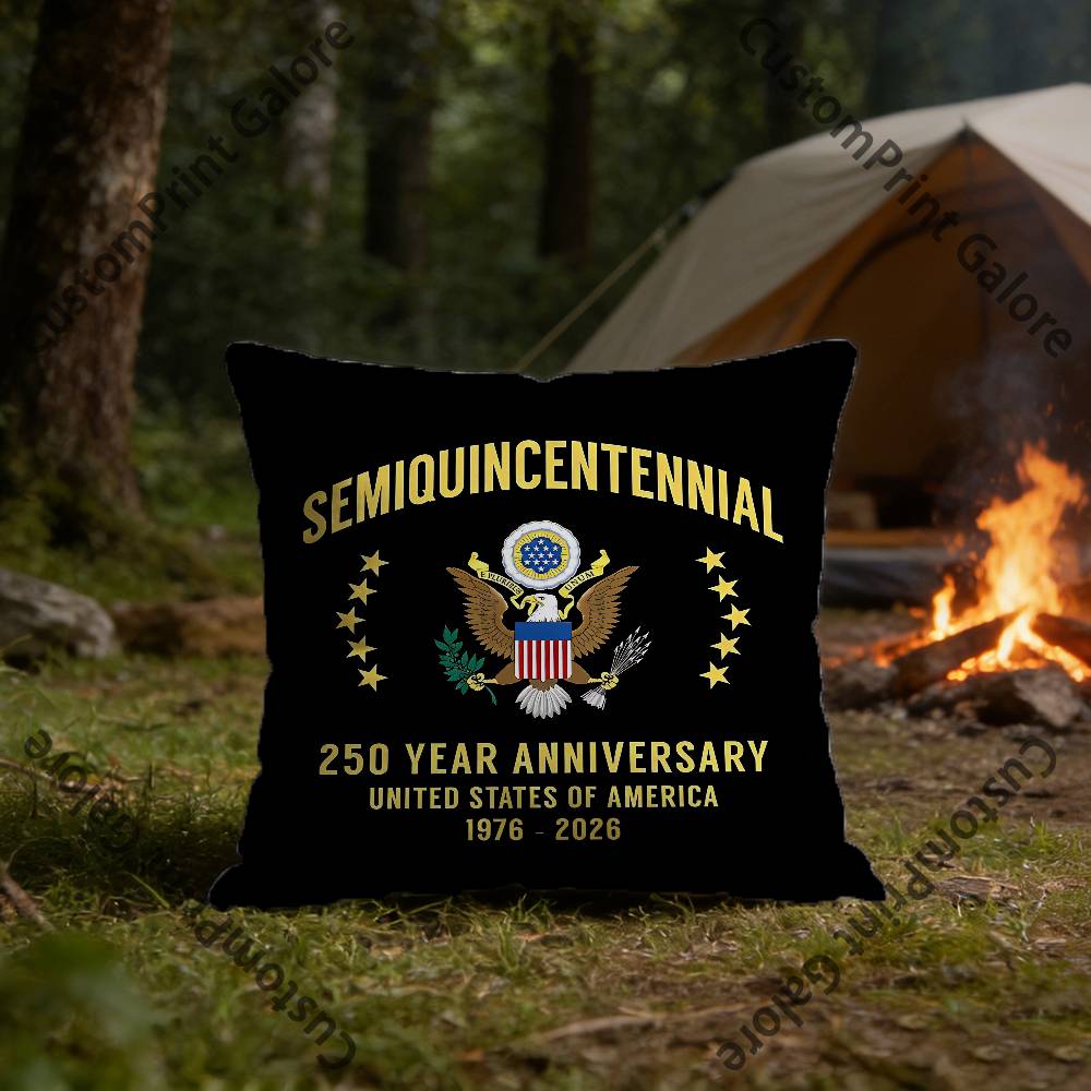 Semiquincentennial American 250 Square Throw Pillow Cover Multiple Sizes Soft for Sofa Bedroom Living Room Home Decorative