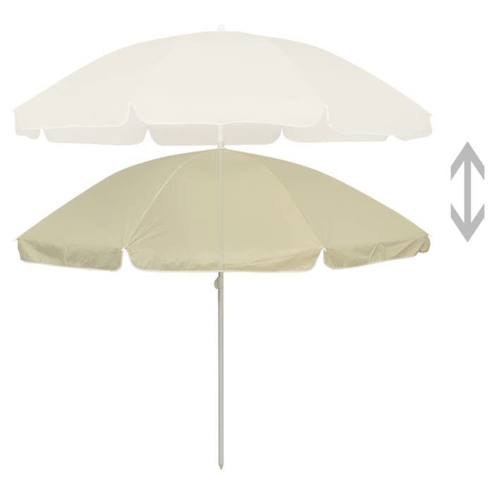 Parasol de plage - Maison Exclusive - Jaune sable - Diamètre 240 cm - Polyester inclinable