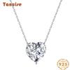 Tancise S925 Sterling Silver Moissanite Luxury Personality Pendant Necklace Women's Classic Tide Sugar Full of Wild Clavicle Chain.