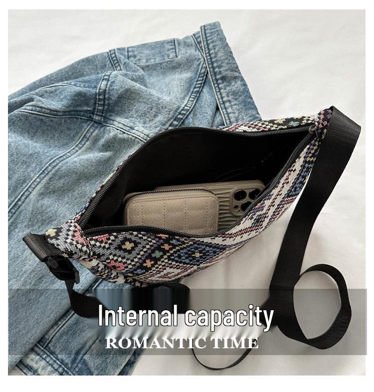 2023 Женская этническая шерстяная ретро сумка-пельмень через плечо - Универсальная и модная