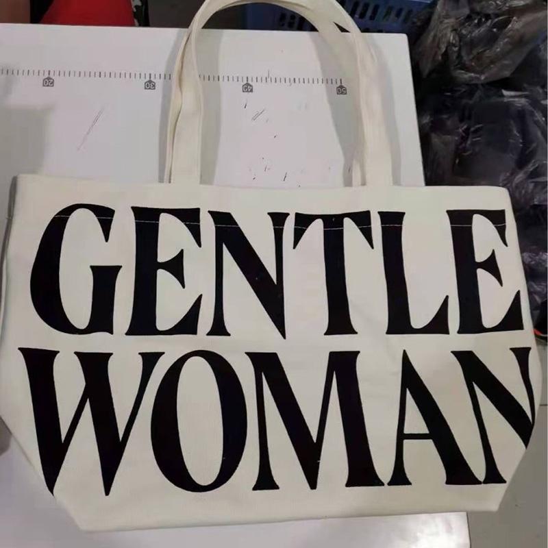 IELGY INS Trend Bag Large-capacity One-shoulder Portable Letter Canvas Shopping Bag
