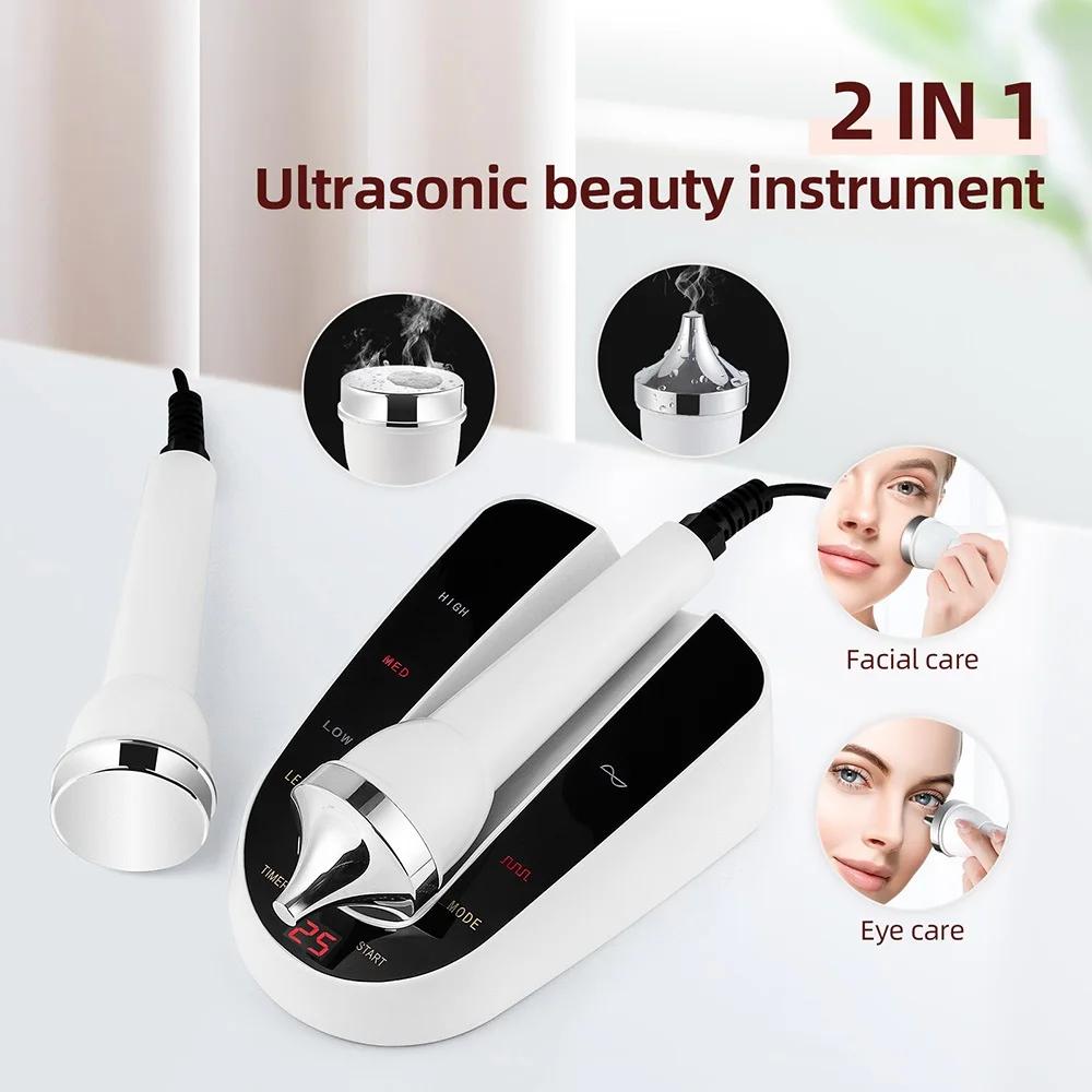 Ultrasound Skin Care Beauty Machine, High-Frequency Ultrasonic Face & Eye Massager for Women, Anti-Aging Skin Tightening Home SPA Device