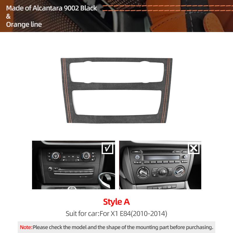 For BMW X1 E84 Made of Alcantara Car Interior Center Console Air Condition CD Panel Trim Performance Sticker Tuning Accessories