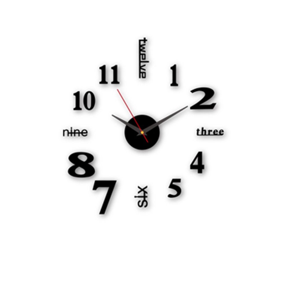 Creative Frameless Wall Clock Wall Mechanism Wall Decoration Night light Arrows Decal DIY Digital Wall Clock Living Room Office