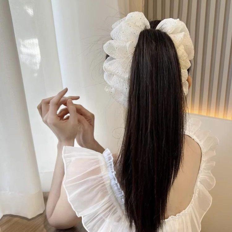 Заколка для волос в виде акулы с большим бриллиантовым бантом – модный головной убор в виде облака для женщин