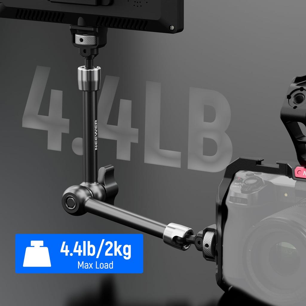 NEEWER Magic Arm Articulating Arm with Ball Locating Screw for Light Compatible SmallRig Cage Rig ST16 11"/28cm 360° Head/ARRI Pin/1/4" DSLR/Action