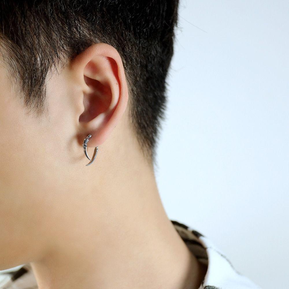 Street Fashion Claw Shape Ear Piercing Man Ear Bone Earrings Stainless Steel Korean Style Ear Stud