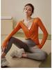 Women's Autumn V-Neck Long Sleeve Yoga Top - Nude Feeling, Ideal for Running, Fitness, and Pilates