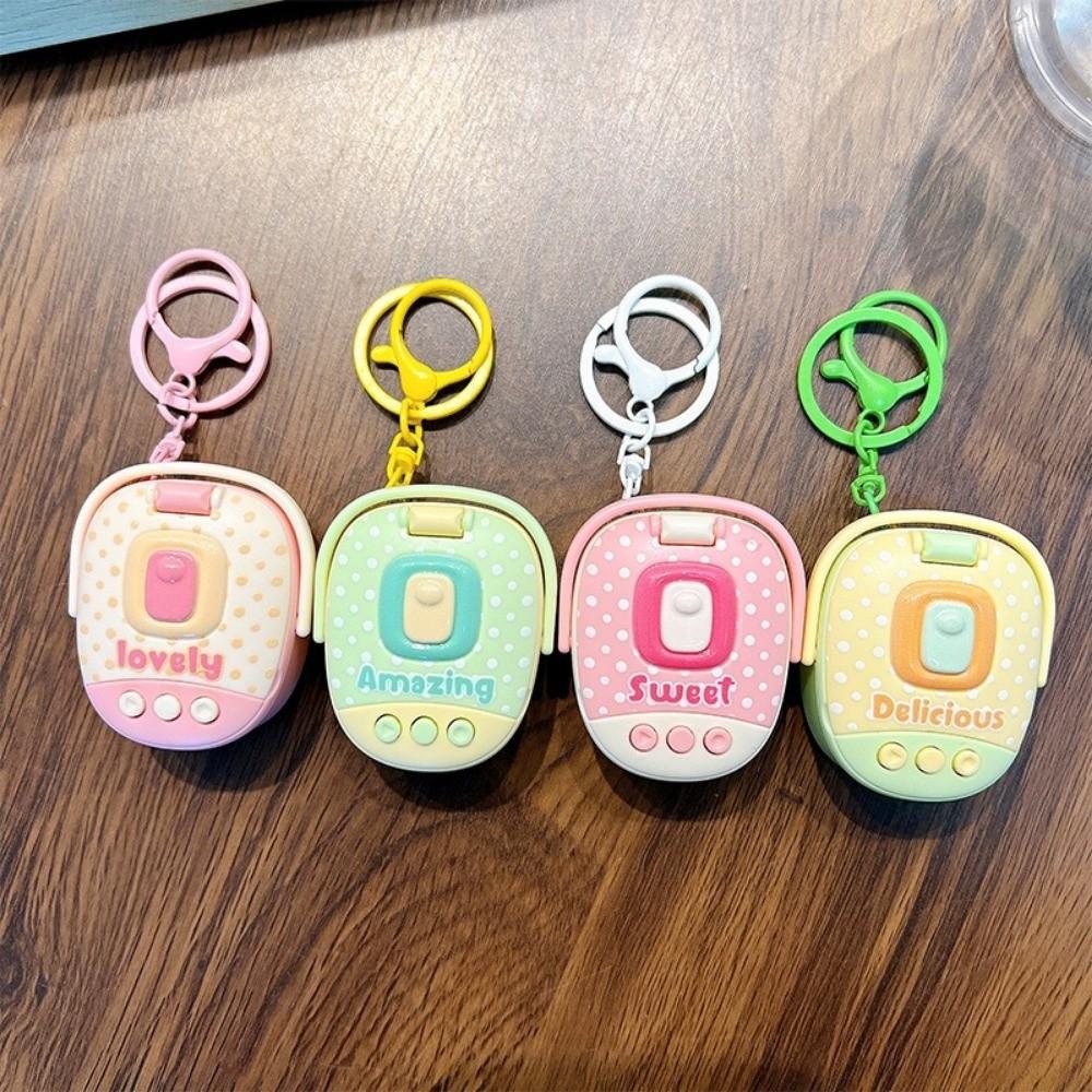 Cute Rice Cooker Keychain Cartoon Backpack Hanging Keyring  for Car Key Chains