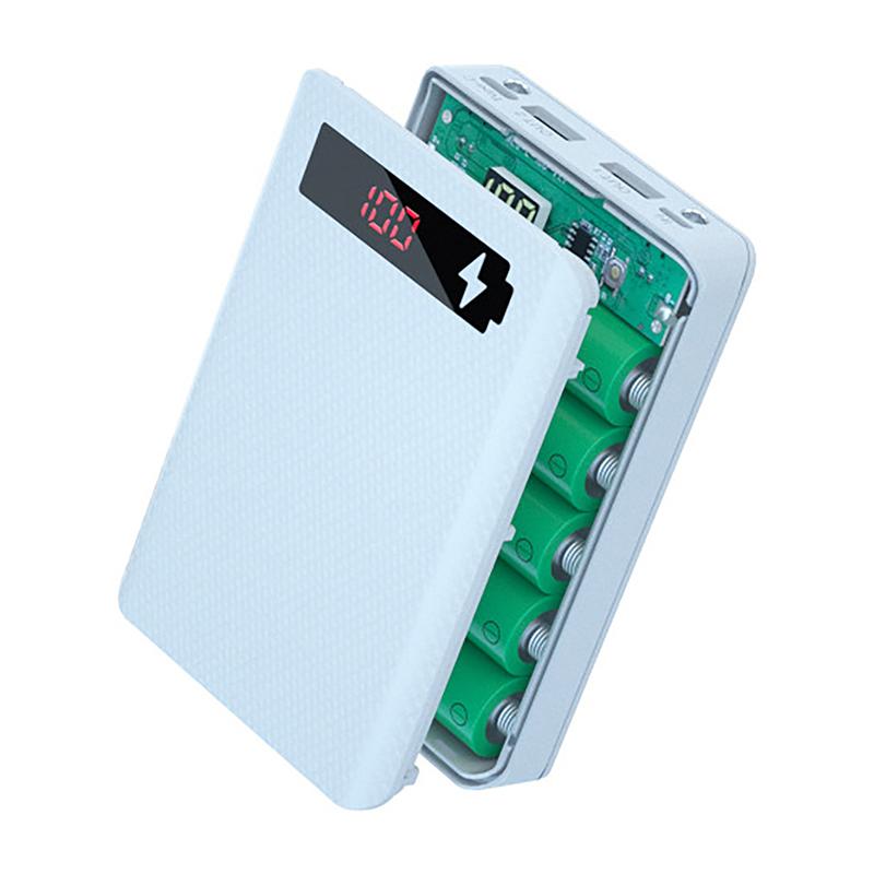 Зарядное устройство для мобильного телефона Съемный корпус для самостоятельной сборки 5*18650 Аккумулятор Кейс для Power Bank 10 Вт Двойной USB Держатель Коробка для хранения аккумуляторов