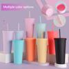 720ML Coffee Tumbler with Lid and Straw Double Wall Vacuum Travel Coffee Mug Wide Mouth Leakproof Reusable Water Cup