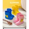 Pikachu Children's Rain Boots Boys Baby Non-Slip Fleece-Lined Warm Rain Boots Girls Toddler Kids Lightweight Waterproof Shoes