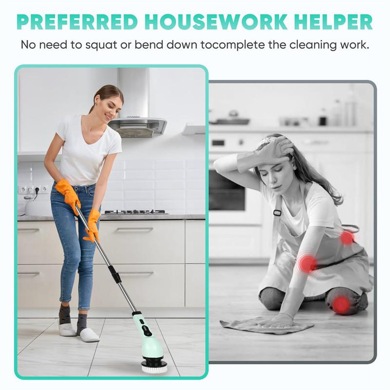 25W Multifunctional Wireless Electric Cleaning Brush Household Kitchen Bathroom Rotary Scrubber Portable Handheld Cleaning Gadgets