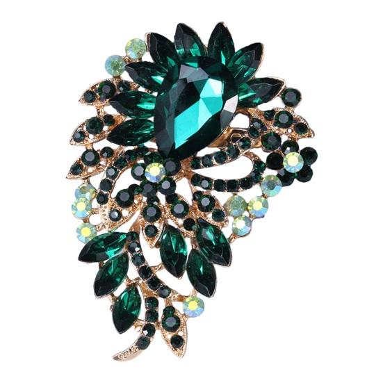 Elegant Colorful Rhinestone Irregular Brooch Shape Vibrant Color Glass Pin Shawl Scarf Suit Collar Badge