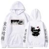 Harajuku Anime Tokyo Kaneki Ken Графический принт с капюшоном Мужские и женские толстовки с капюшоном Большие размеры Толстовка унисекс Готическая уличная одежда