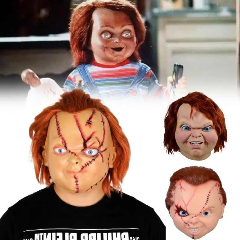 Childs Play Halloween Latex Mask With Blood Effect For Horror Party Cosplay