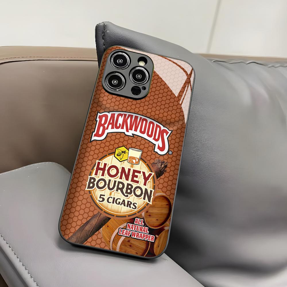 Чехол для телефона Backwoods Cigars для Iphone 17 Air 16 15 14 12 11 13 Pro Max Mini X Xr Xs Puls Черная стеклянная крышка