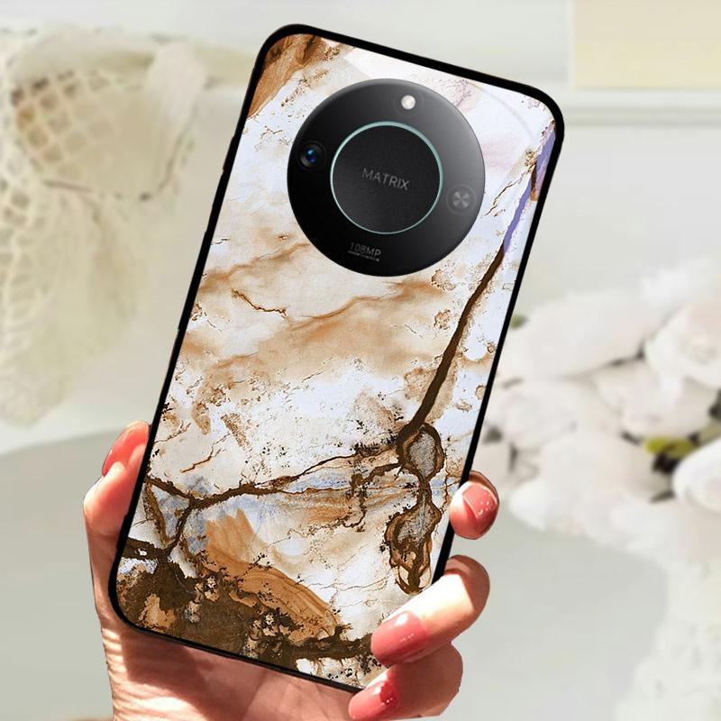 Для Honor X9C Умный Чехол-Крышка Модный Роскошный Крутые Животные Расписанный Fundas Для Honor X9C Умный Закаленное Стекло Задняя Панель Телефона