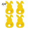 Easter Dinner Table Decor 4 Pcs Bunny Cutlery Holders, Felt Tableware Pouch Bags, Cute Rabbit Utensil Plush Tail Settings Sleeve, Spring Fork