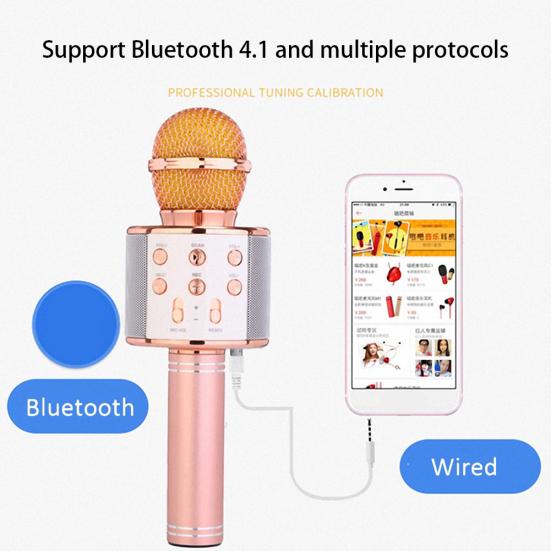 Беспроводной Bluetooth Караоке Микрофон Телефон Музыкальный Плеер Запись KTV МИК Динамик
