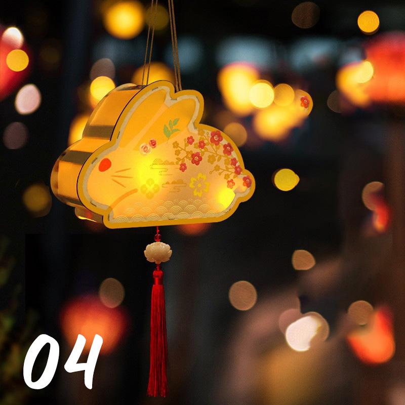 Материал для изготовления фонарей к Празднику середины осени, сделай сам, Портативные китайские дворцовые фонари, Праздник Луны, Заяц, Подсветка, Цветочная лампа, Декор