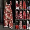 Women's Jumpsuit Halloween Print  Casual Loose Vintage Shoulder Strap Cotton Linen