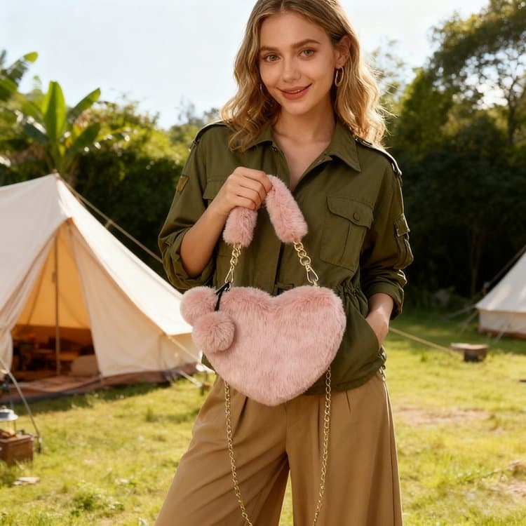 Сумка через плечо на молнии в форме сердца