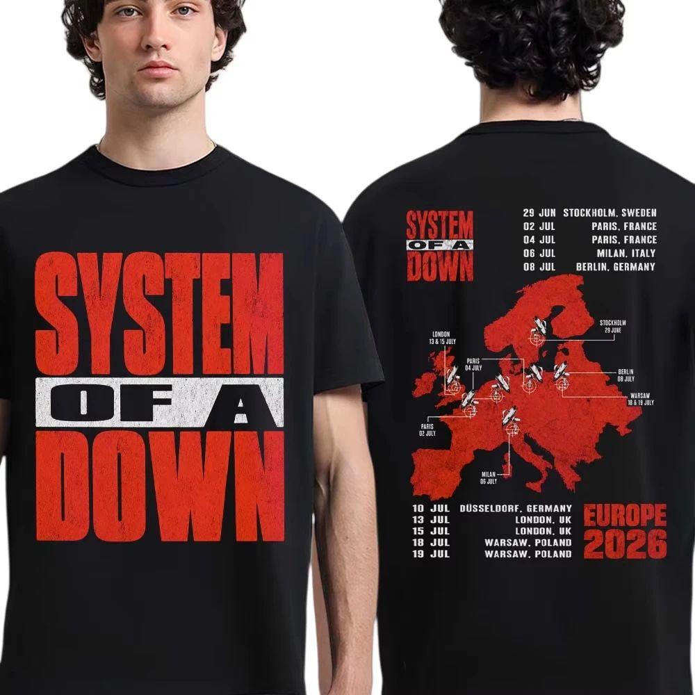 Футболка System of A Down EU и UK Тур 2026 Y2k Популярная Подходит и для Мужчин, и для Женщин