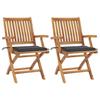 Garden Chairs In Teak Wood with Cushions - vidaXL - Anthracite - Design - Folding