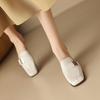 Туфли женские с квадратным носком и толстым каблуком, универсальные, с неглубоким вырезом, весна-лето 2025, новые шлепанцы на мягкой подошве, женские полушлепанцы с закрытым носком