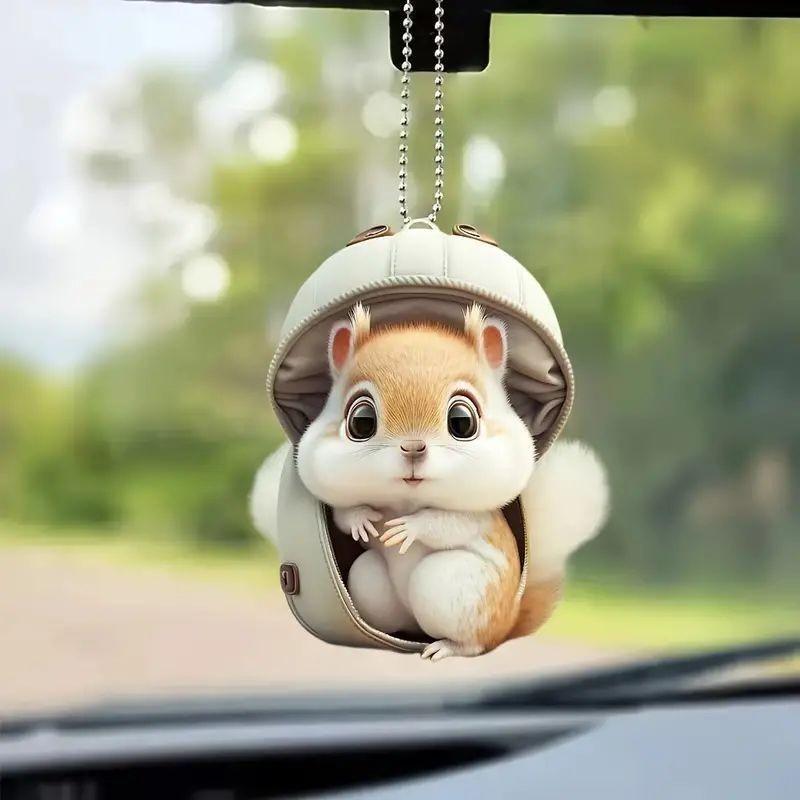 Car Interior Squirrel Decor Acrylic Pendant Christmas Tree Vehicles Ornament