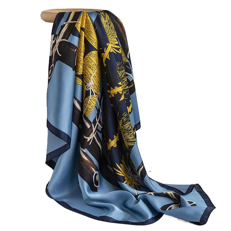 2024 Весна и осень Тонкий французский бежевый шарф в горошек Женский квадратный шарф Шаль Внешнее украшение Универсальный шарф