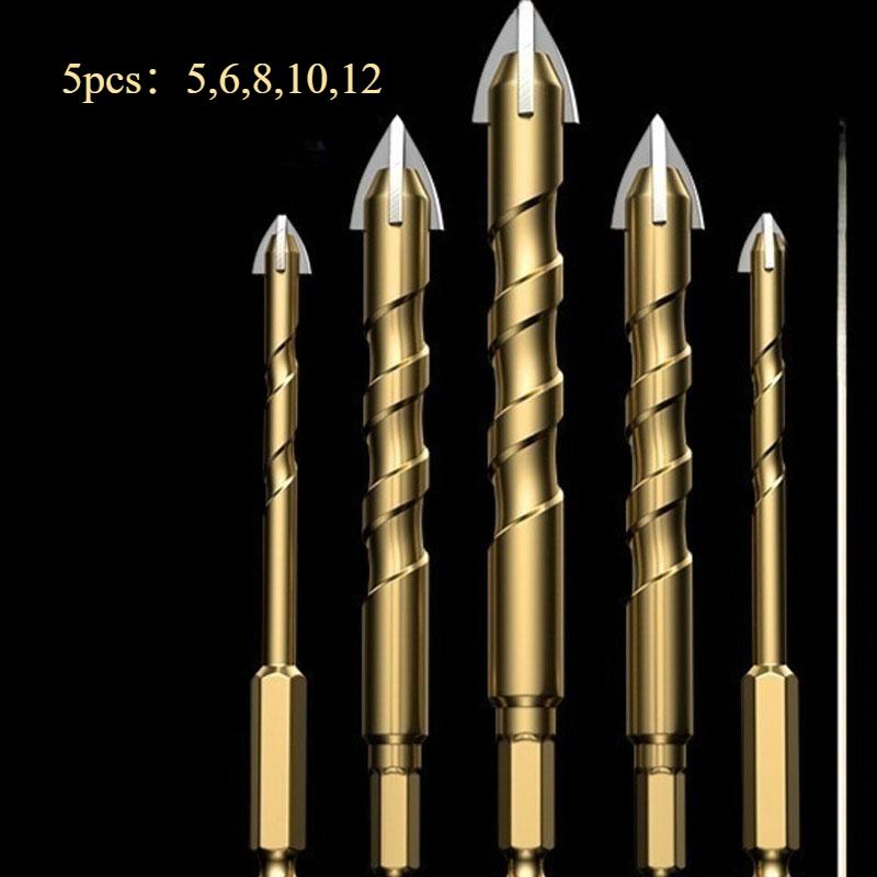 Крестообразное шестигранное сверло для плитки, открыватель отверстий в стеклобетонной плитке, набор твердосплавных сверл