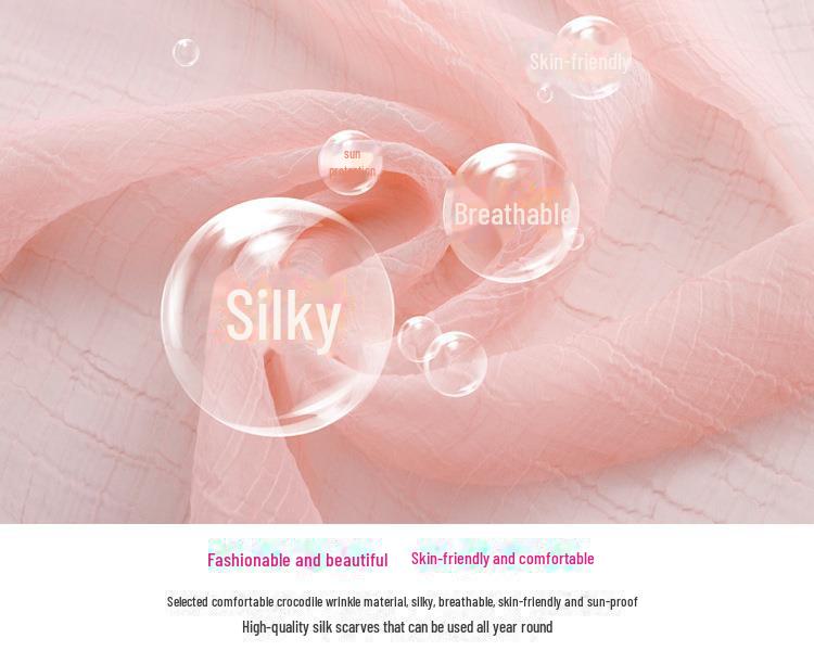 Шелковый шарф с имитацией крокодиловой кожи: Пляжная шаль и солнцезащитное полотенце в корейском стиле для женщин