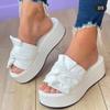 Large Size Summer New Thick Bottom Outer Wear Beach Sandals Large Size Solid Color Muffin Butterfly