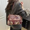 Этническая вышивка на холсте женский кроссбоди - напечатанный большой емкости винтажный мини-кошелек с кисточками